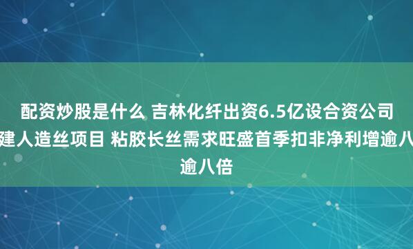 配资炒股是什么 吉林化纤出资6.5亿设合资公司投建人造丝项目 粘胶长丝需求旺盛首季扣非净利增逾八倍