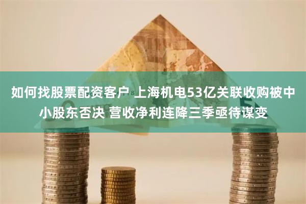 如何找股票配资客户 上海机电53亿关联收购被中小股东否决 营收净利连降三季亟待谋变